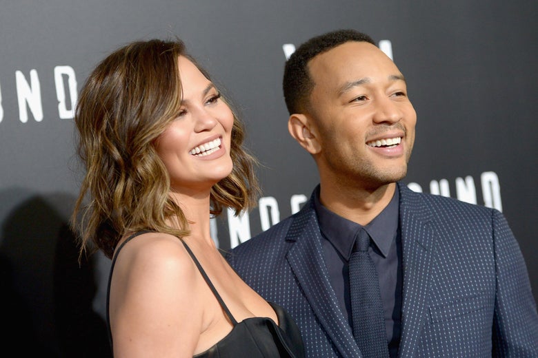 Chrissy Teigen and John Legend attend WGN America’s Underground Season Two Premiere in March, 2017.